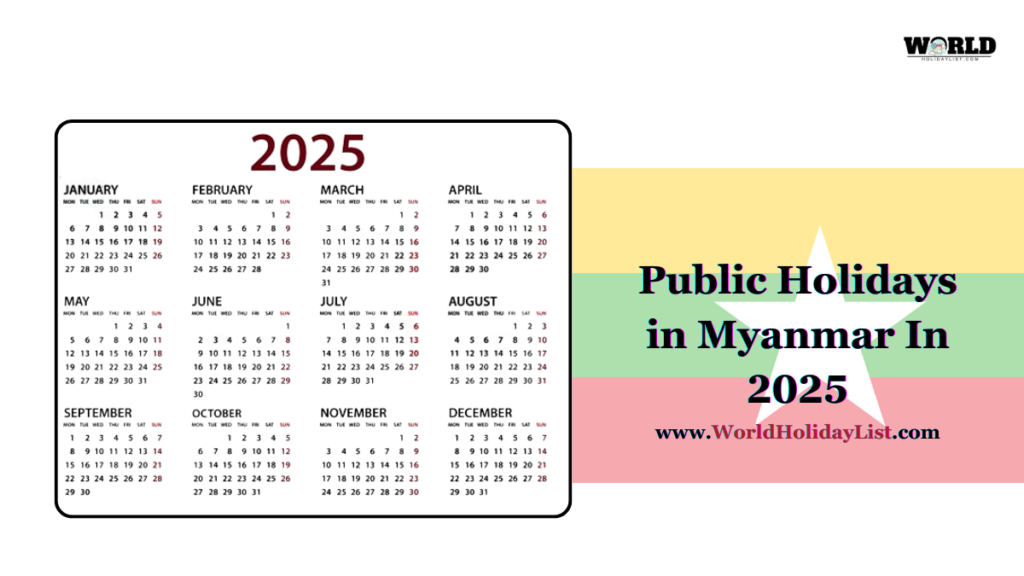 Public Holidays in Myanmar In 2025