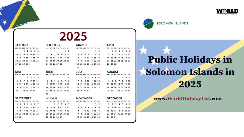 Public Holidays in Solomon Islands in 2025