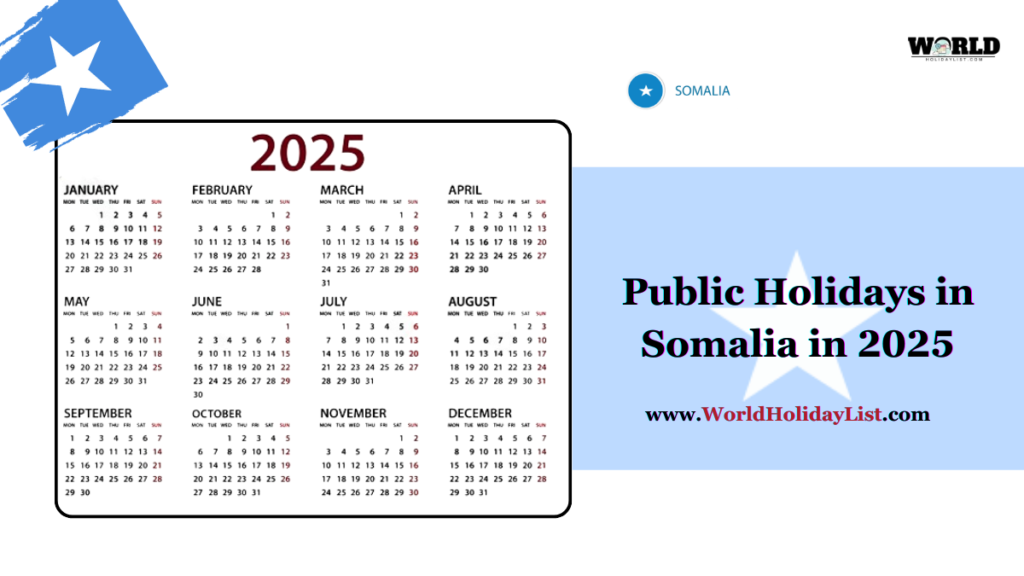 Public Holidays in Somalia in 2025